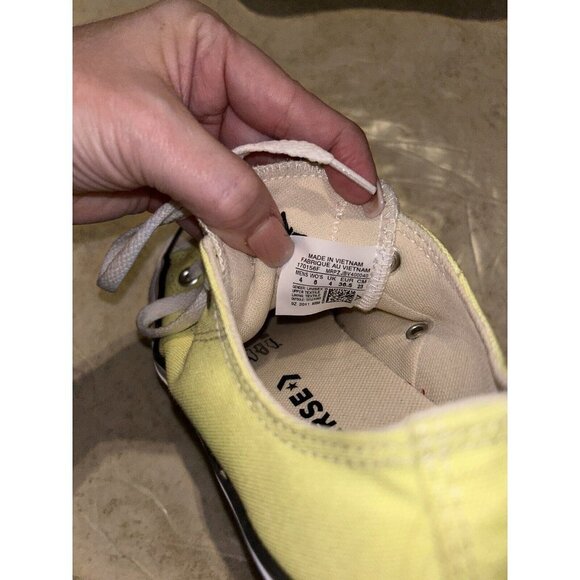Converse All Star Neon Yellow Casual Lace Up Classic Unisex Sneakers Size 6 - Picture 8 of 8